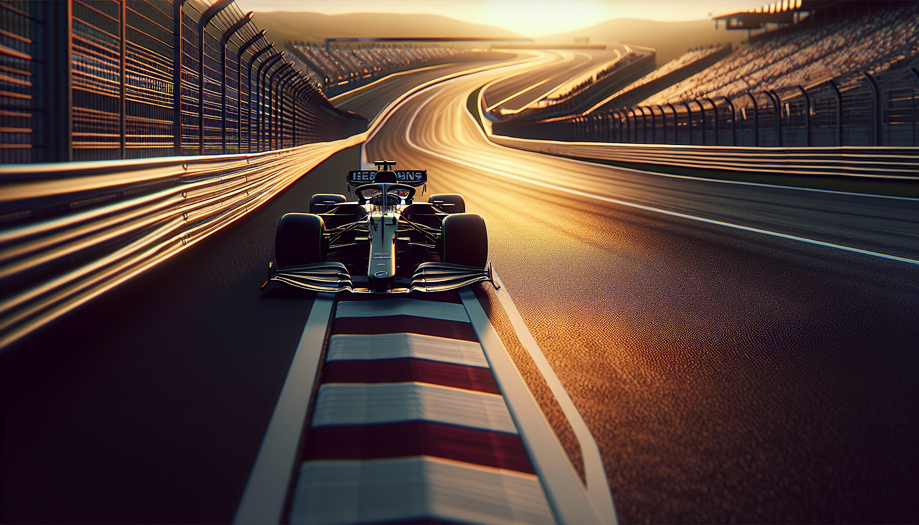 A young driver navigating the F1 circuit in Bahrain