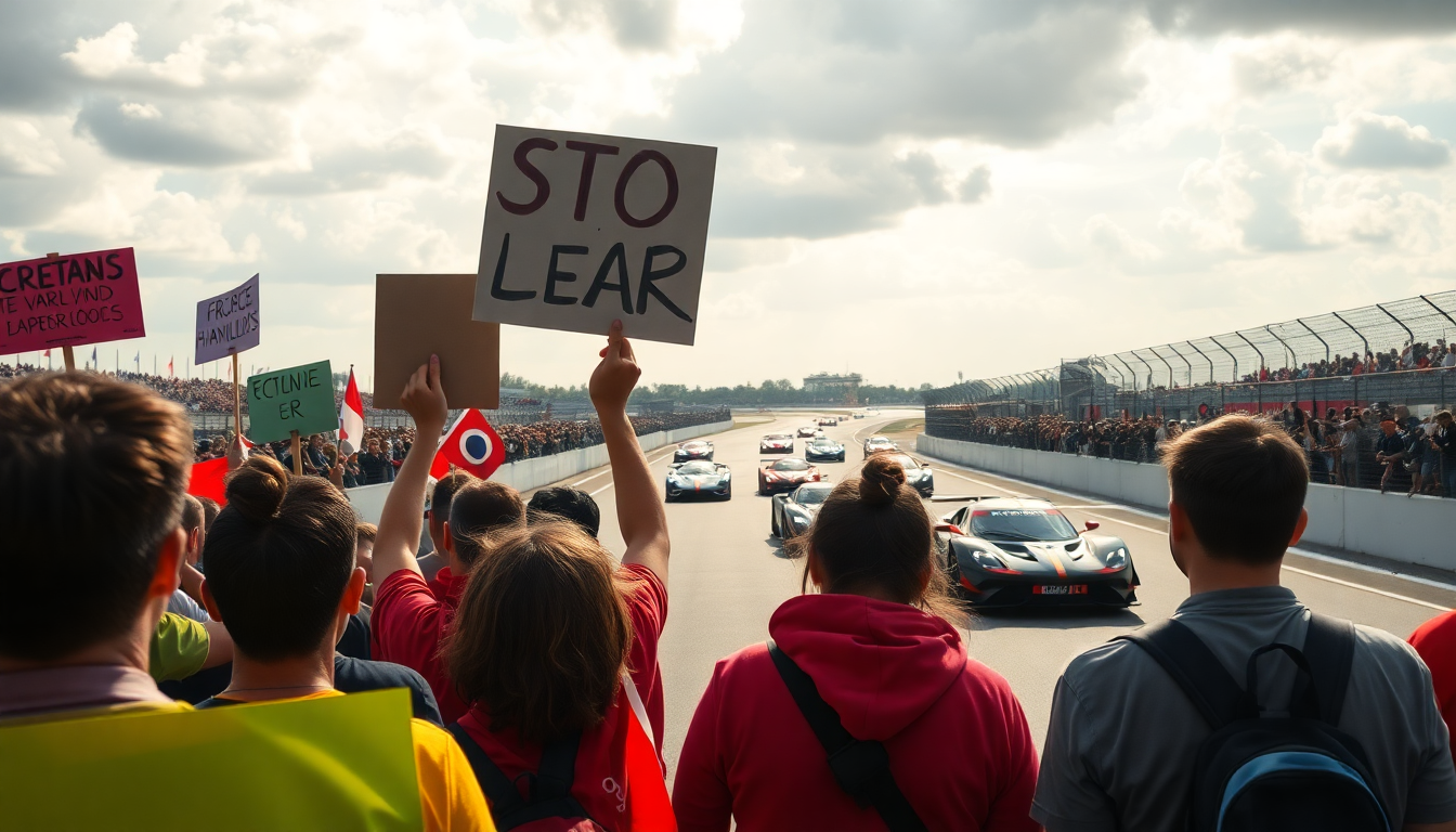 the chaotic reality of motorsport a world of protest and absurdity 1749599486