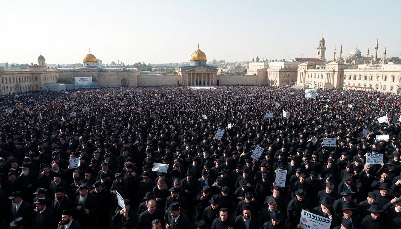 massive turnout in jerusalem for ultra orthodox military exemption protest 1761938268