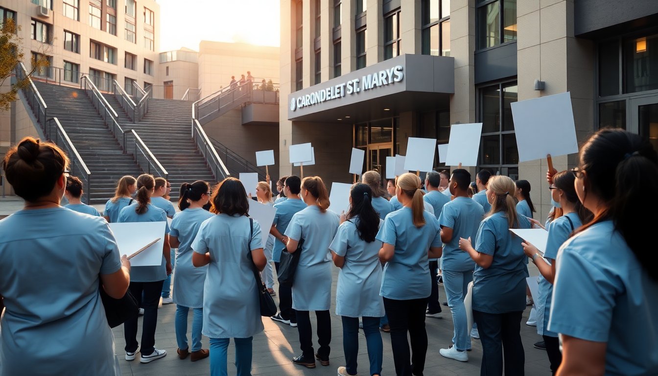 carondelet st marys nurses rally for safe staffing and reinstatement of terminated rn 1772725916