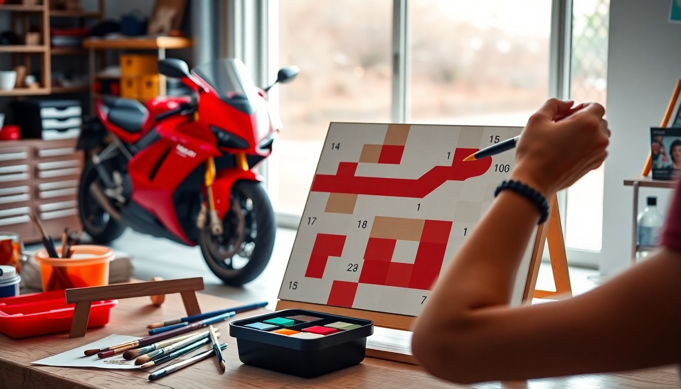 Ducati Superbike Racer paint by numbers kit for beginners