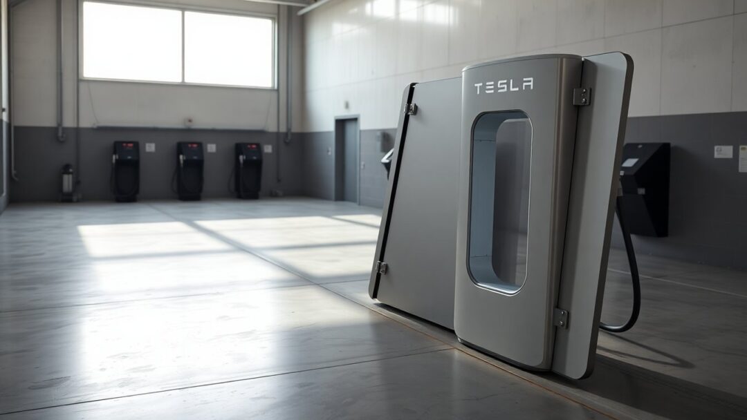 Tesla Introduces Folding Supercharger Stations Across Europe