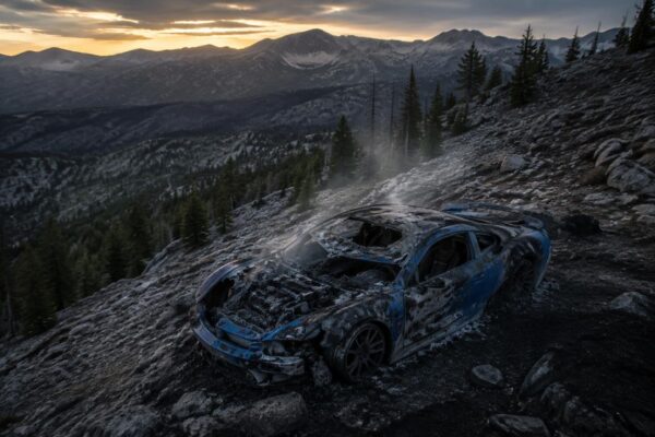 Mercedes-AMG GT facelift prototype catches fire in Spain's Sierra Nevada