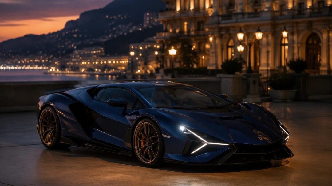 Aston Martin Driver Fernando Alonso Seen Behind the Wheel of Exclusive Lamborghini Sian