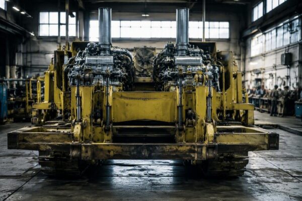 Inside the recreation of Peterson CAT's double-wide D8 twin dozer