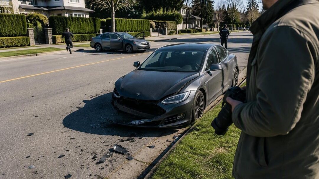 Surrey road rage incident captured on video: Man flees with knife-wielding pursuer