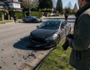 Surrey road rage incident captured on video: Man flees with knife-wielding pursuer
