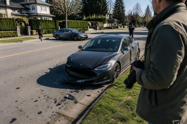 Surrey road rage incident captured on video: Man flees with knife-wielding pursuer