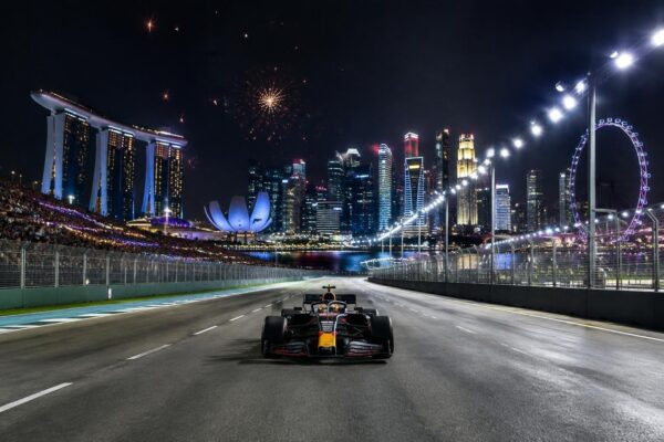 Inside Singapore’s neon-lit Grand Prix: helmets, fireworks and music