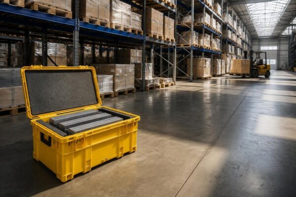 Reusable box packs several defective EV batteries in one shipment