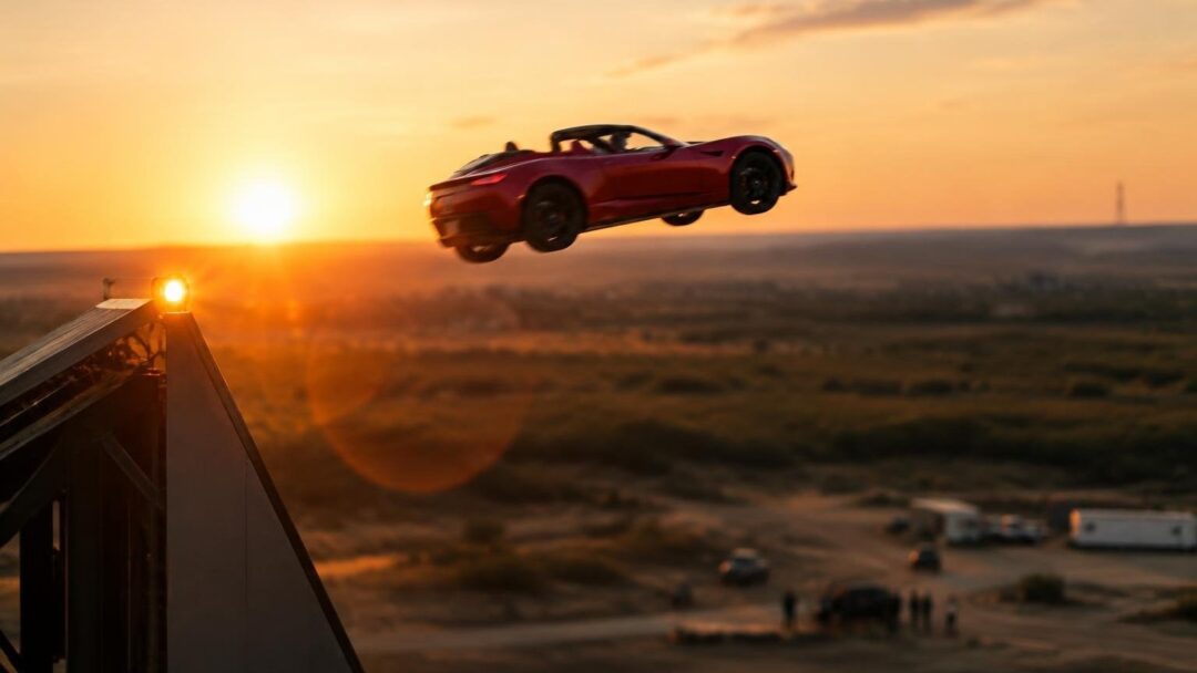 Tesla Roadster demo shows flight and 0.81-second acceleration