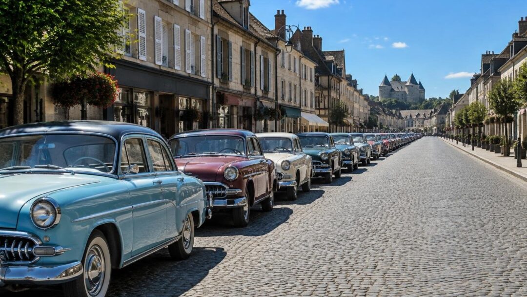 Vintage car jam on the Nationale 7 returns to Lapalisse