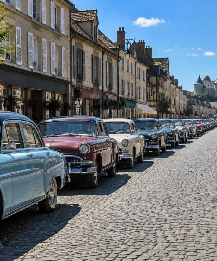 Vintage car jam on the Nationale 7 returns to Lapalisse