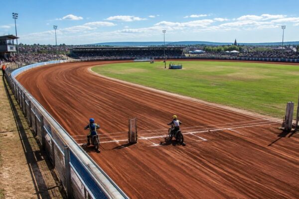 Young couple face off on the speedway track at Armadale