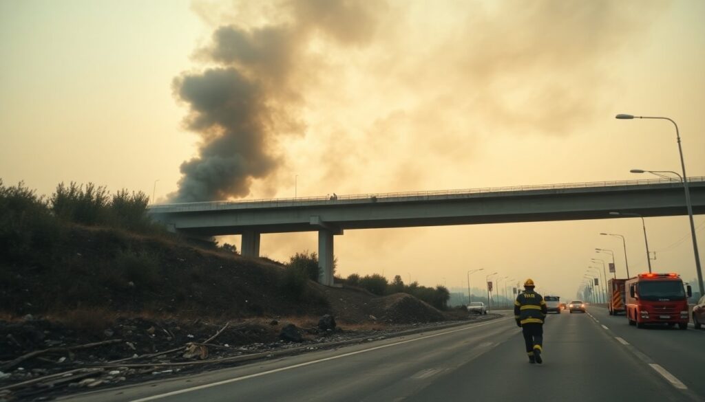 Fumo e disagi sulla sopraelevata dell’asse Mediano a Frattamaggiore: intervento dei vigili del fuoco