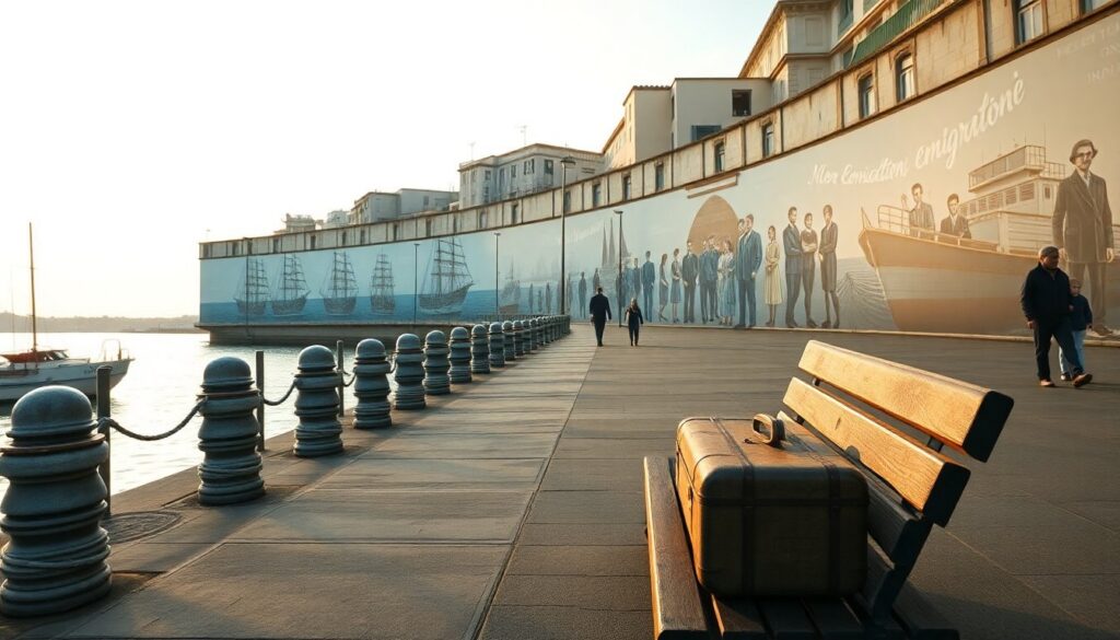 Murale a Napoli racconta le storie degli emigranti verso New York