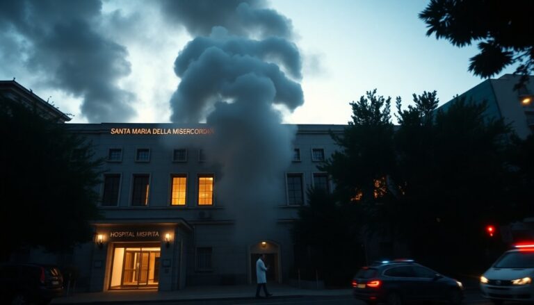 Fiamme al Santa Maria della Misericordia di Sorrento: evacuazione del pronto soccorso