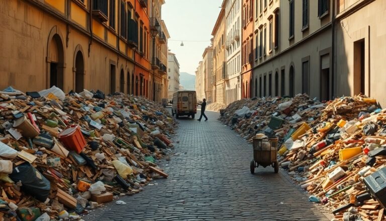 Rifiuti a Giugliano: cumuli per le strade e incontro urgente a Palazzo di Città
