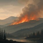 Incendio boschivo rilevato a 38 km da Napoli