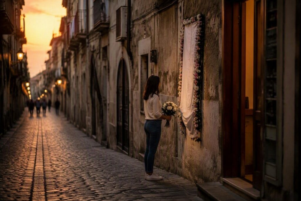 Licolà ricorda Manuela Chiarolanza con uno striscione e fiori