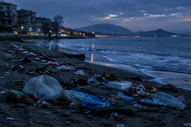 Emergenza rifiuti a Pozzuoli: la spiaggia di via Napoli invasa