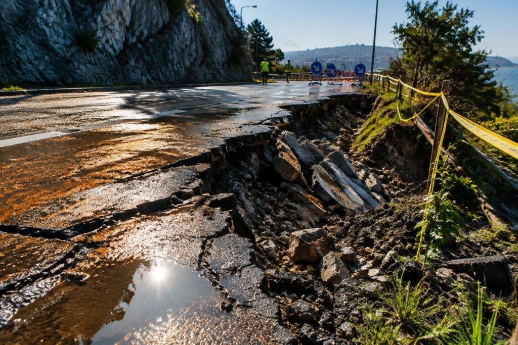 Frana su strada a Coste d’Agnano: traffico deviato al Rione Solfatara