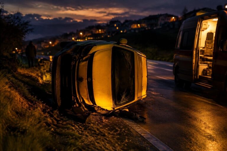 Giovane fuori strada sulla provinciale di Sparanise, auto ribaltata
