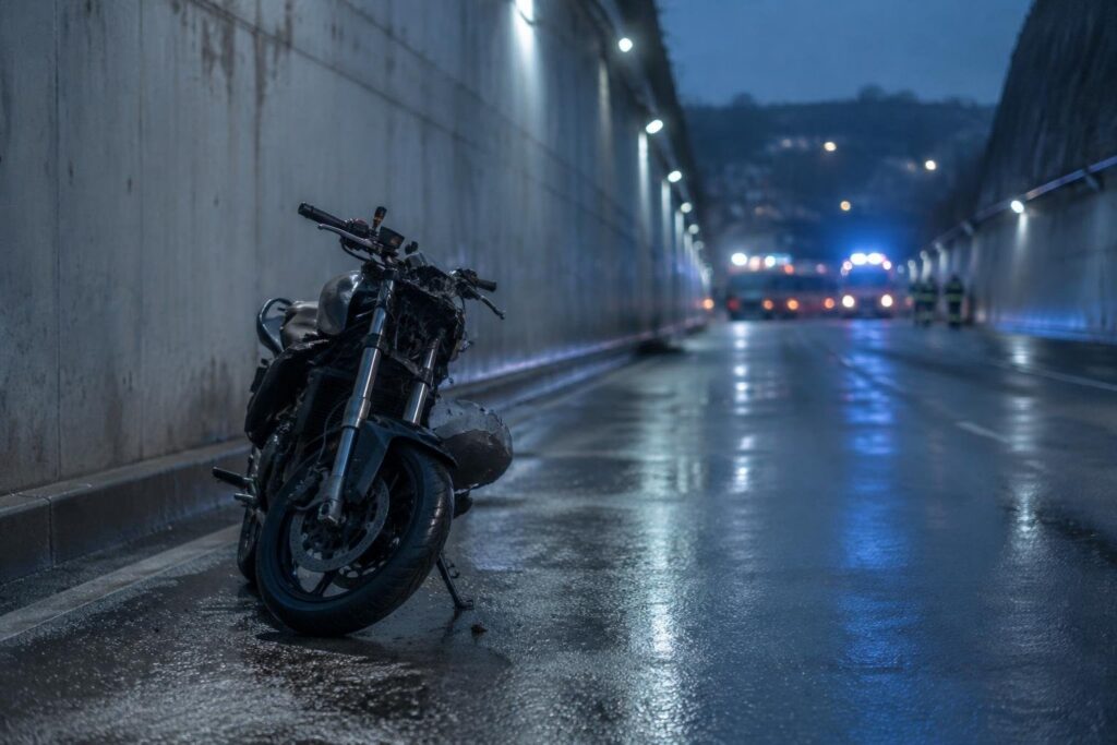 Moto si schianta nella galleria Capodimonte, ferito il conducente