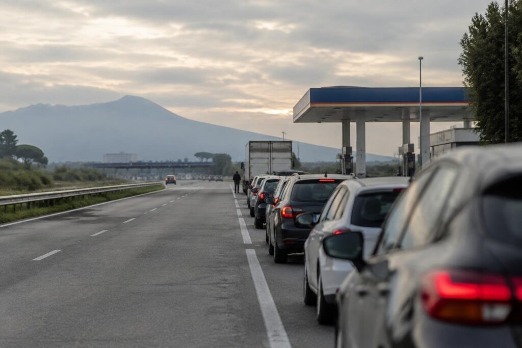 Pompe di benzina a secco a Caserta: code di oltre un’ora