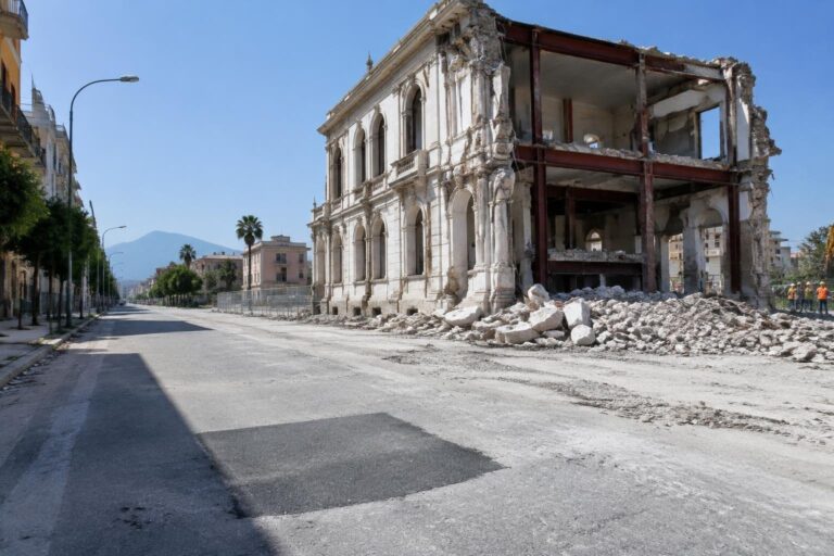 Primo stralcio di Palazzo Fienga demolito a Torre Annunziata