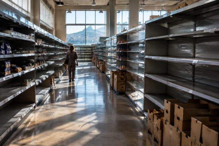 Supermercati di Sole 365 a Napoli quasi vuoti per blocco merci
