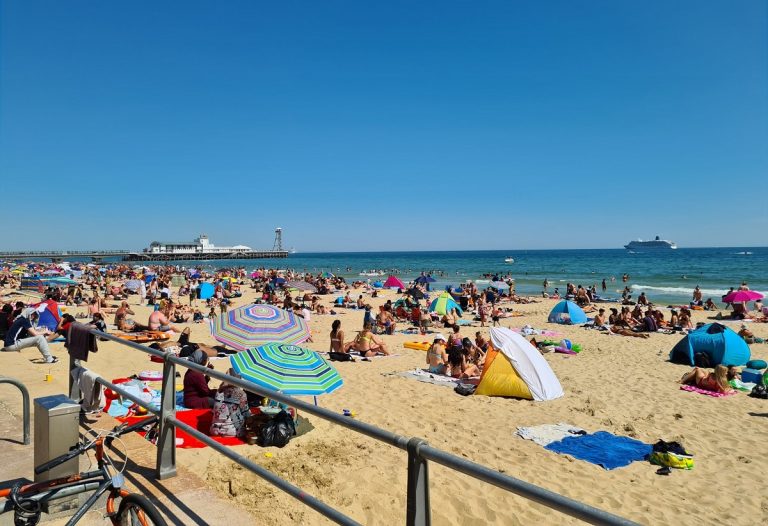 Overcrowding at Bournemouth beach