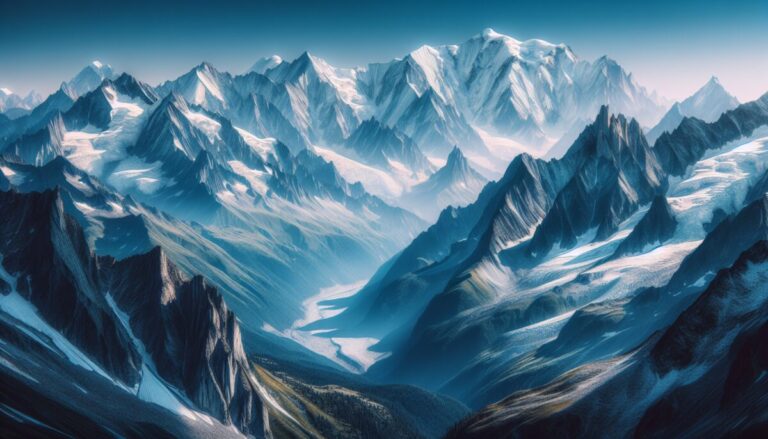 Scenic view of Courmayeur with Mont Blanc in background