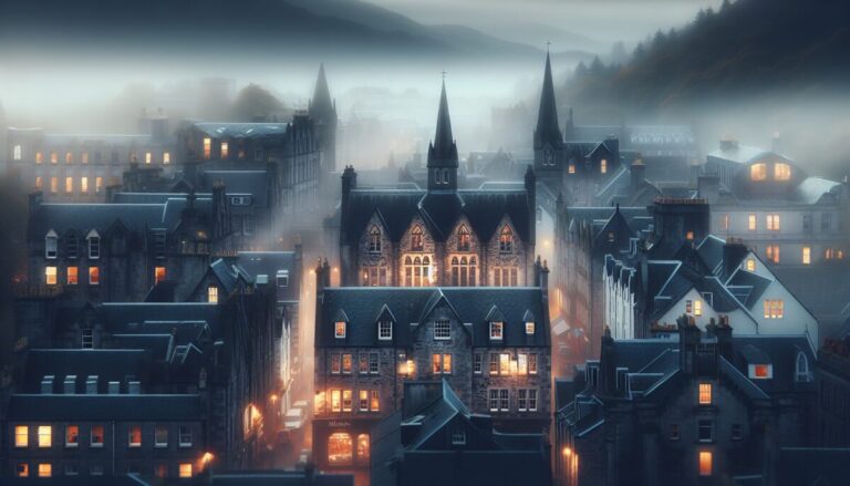 Mysterious landscape of Inverness with ghostly elements