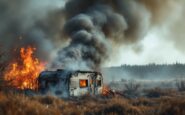 Fire damage to a caravan in Aviemore