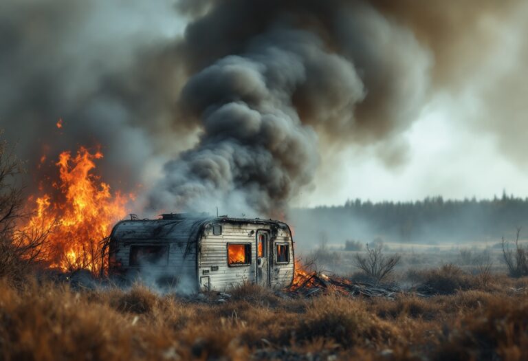 Fire damage to a caravan in Aviemore