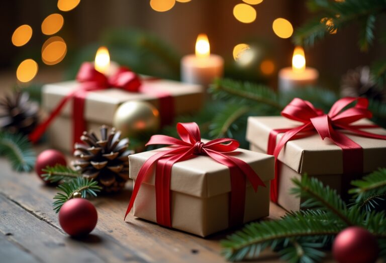 A variety of Christmas gifts for women displayed beautifully
