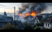 Emergency responders at a fire scene in Aberdeen