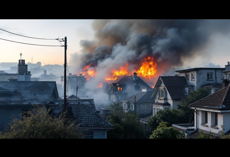 Emergency responders at a fire scene in Aberdeen