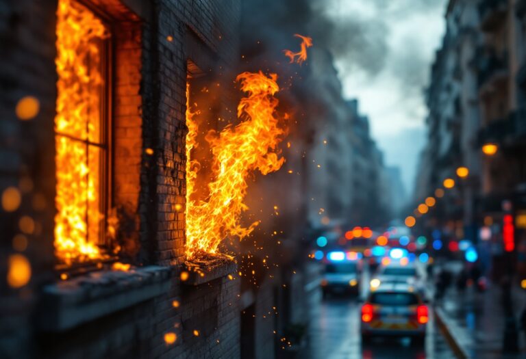Firefighters responding to a flat fire in Aberdeen city centre