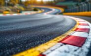 George Russell celebrates pole position at Las Vegas GP