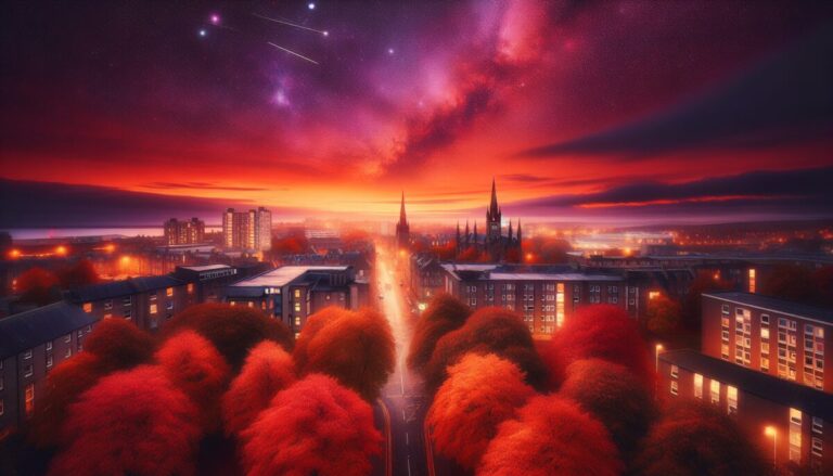 Autumn skies over Aberdeen during Halloween night
