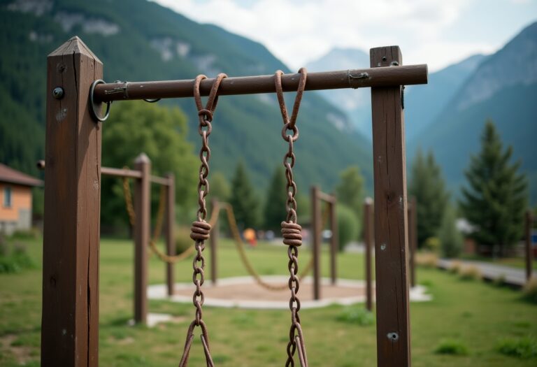 Children playing in a Highland park facing closure
