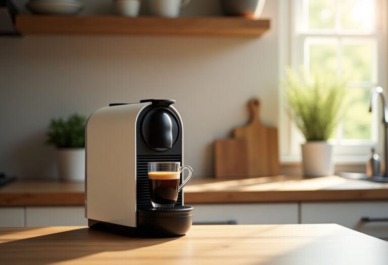 Nespresso Vertuo Pop coffee machine in a modern kitchen