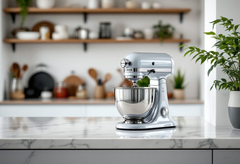 SMEG stand mixer showcasing its sleek design and features