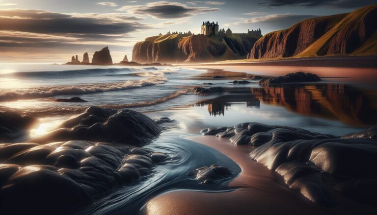 Scenic view of Stonehaven's coastline and cliffs
