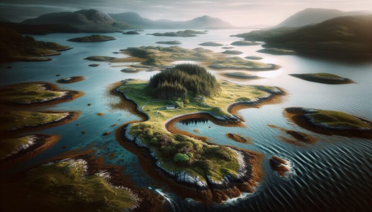 Scenic view of a tidal island in Scotland