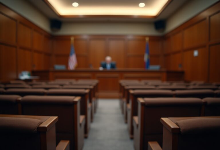 Courtroom scene for double murder trial