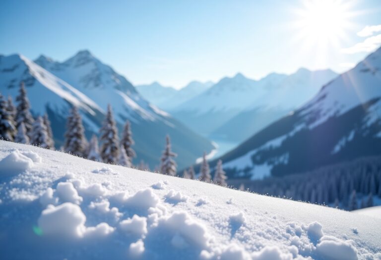 Stunning view of Whistler ski slopes and mountains