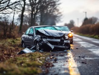Scene of two-car collision on Aberdeenshire road